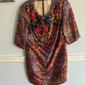 Abstract Multicolor Shift Dress